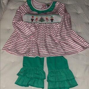 Festive Pink and Green Kids Pant set